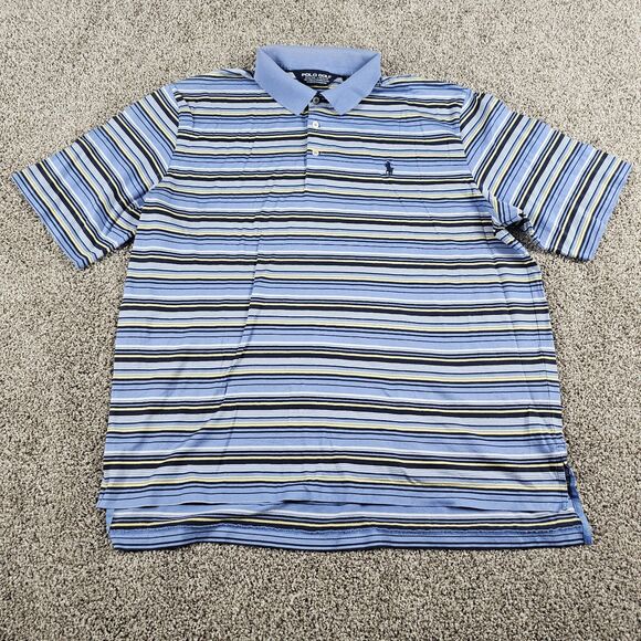 Polo Golf Other - Vintage Polo Ralph Lauren Shirt Mens Large Blue Striped Pima Casual Golf Preppy